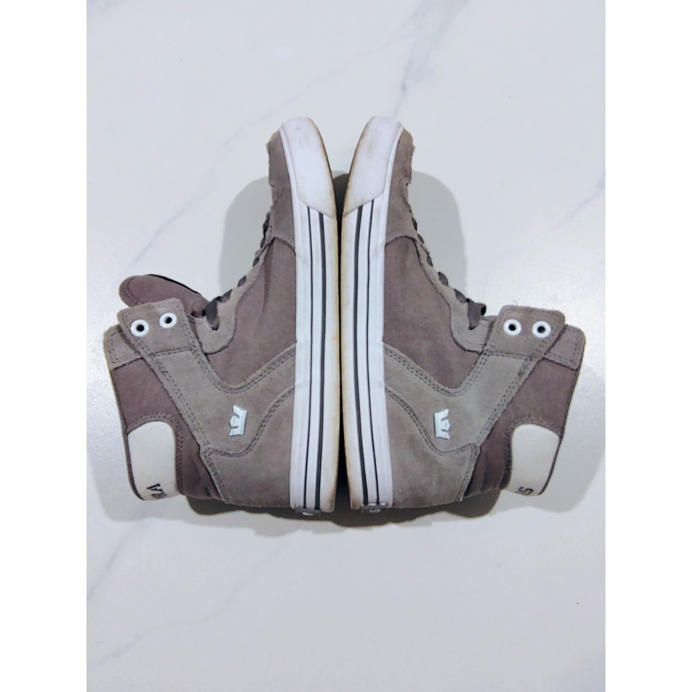 Supra Mens Vaider Skate Shoes Sneakers High Top Gray Suede Canvas 8.5 - Picture 4 of 11